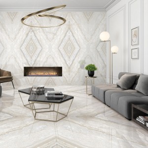 بلاط أرضيات بورسلين بيونير B أبيض لامع 60×120 سم