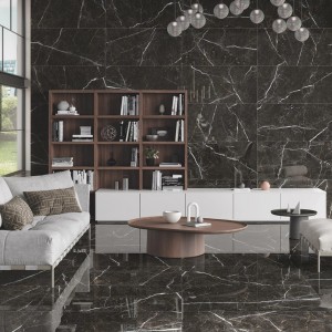 بلاط أرضيات بورسلين ماركينا أسود لامع 60×120 سم