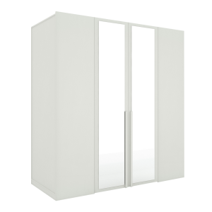 خزانة ملابس أديسون بيضاء مع مرآة