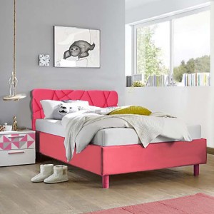 سرير أطفال نيكوليت 120 × 200 وردي / أبيض
