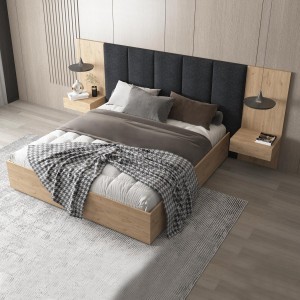 سرير أوساكا 180 × 200 مع 2 خزانة بجانب السرير