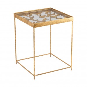 طاولة جانبية مربعة باترفلاي ذهبية