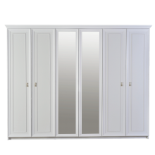 خزانة ملابس بـ6 أبواب كلوي بيضاء