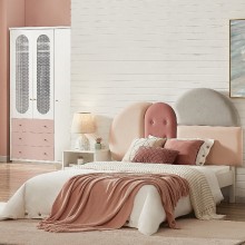 سرير أطفال كلوي 120×200 وردي / أبيض