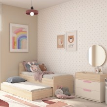 سرير أطفال قابل للسحب فليكسي 90×200/90×190 بلوط/كريمي