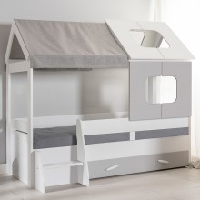 سرير أطفال وايت هاوس إيكو 90×200 أبيض/رمادي