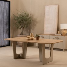 طاولة طعام رينا 8 مقاعد بلوط