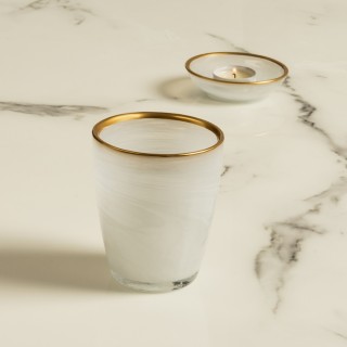 كأس ألاباستر بإطار ذهبي 8.6 × 10 سم