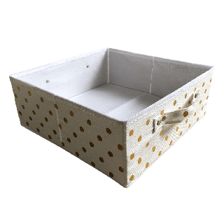 صندوق تخزين دوتس قابل للطي ذهبي 30 × 12 سم