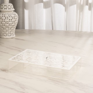 صندوق حامل أدوات مائدة أكريليك فاي أبيض 30x20x5 سم