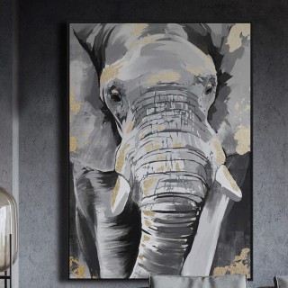 لوحة مطبوعة لفيل بإطار أسود 90x120 سم