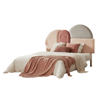 سرير أطفال كلوي  120 × 200 وردي / أبيض