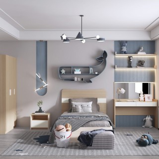طقم غرفة نوم اطفال فرانكو 120 × 200 مع خزانة ملابس