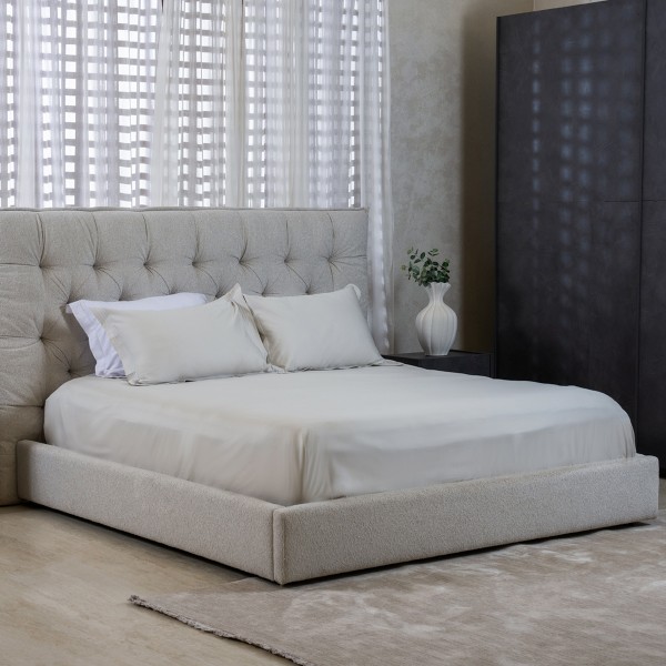 شُرشف سرير مشدود بحواف مطاطية سبنسر بعدد خيوط 600 أبيض 200×200 سم