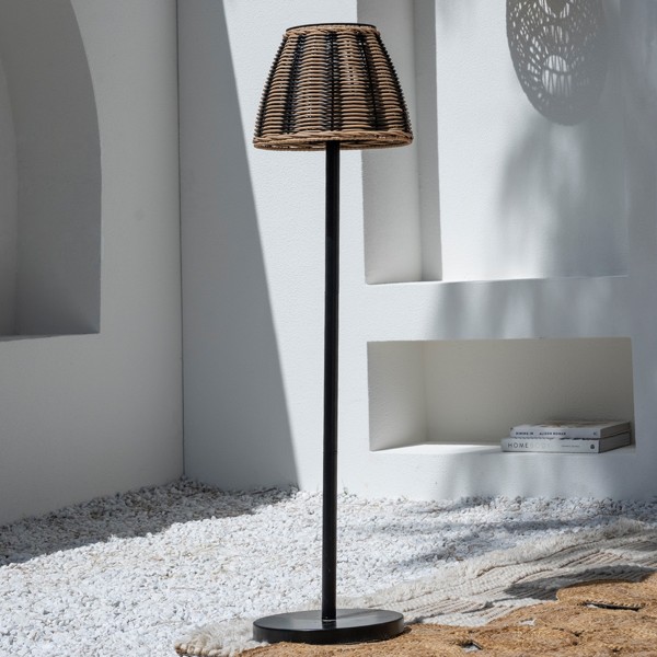 مصباح طاولة بإضاءة إل إي ديمونتي طبيعي / أسود 28×28×102 سم