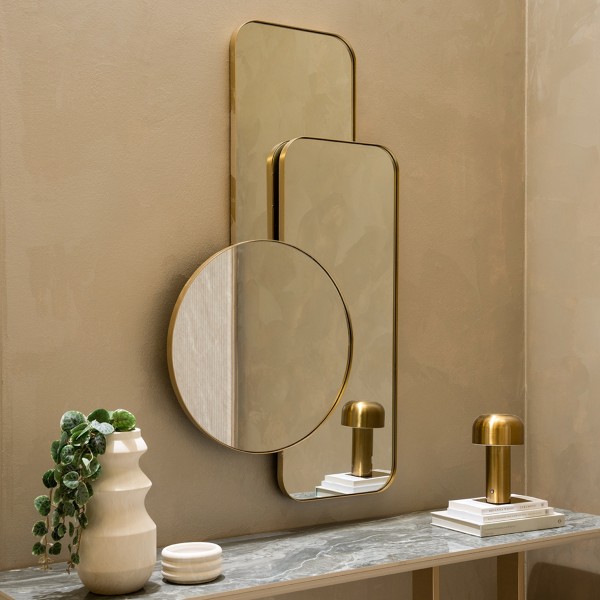مرآة ستاك ذهبية 115.5×67 سم