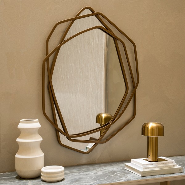 مرآة كارولين ذهبية 89×64 سم