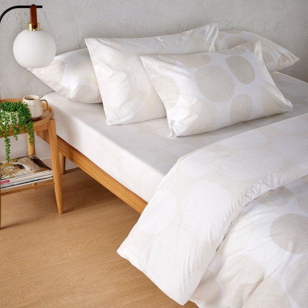 شُرشف سرير مشدود بحواف مطاطية مطبوع سامي بيج 120×200 سم