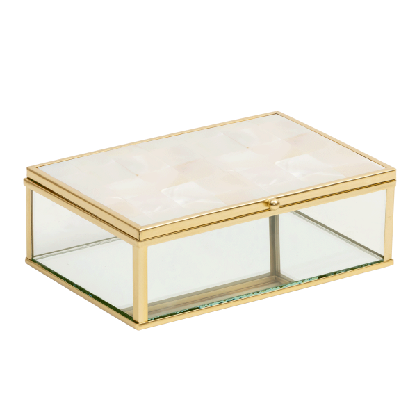صندوق ديكور بيرل بيضاء 15×10×5 سم