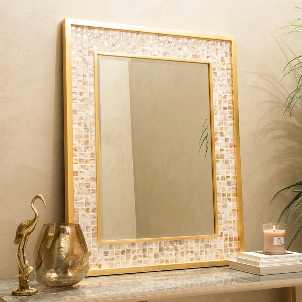 مرآة تيلز بنية 92×72.5×2.5 سم