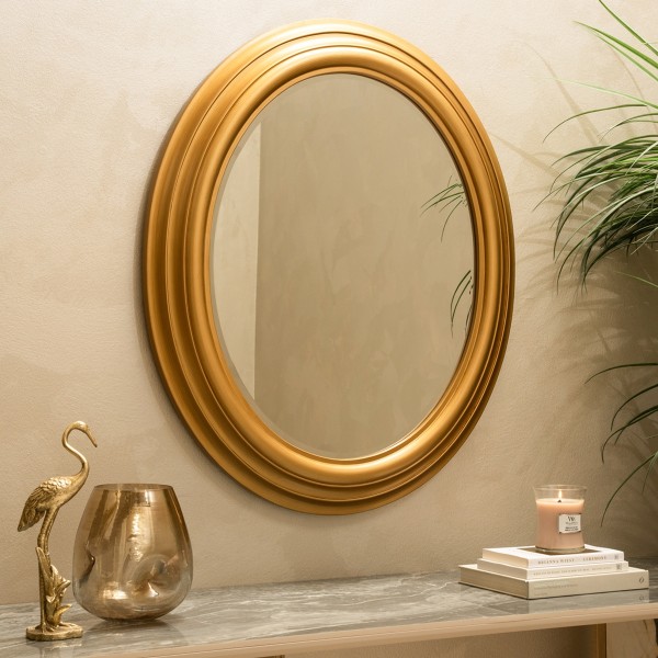 مرآة دائرية رينج ذهبية 88.5×74×6.5 سم