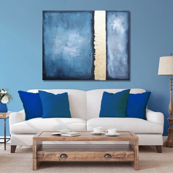 لوحة زيتية جلام زرقاء 100×80 سم