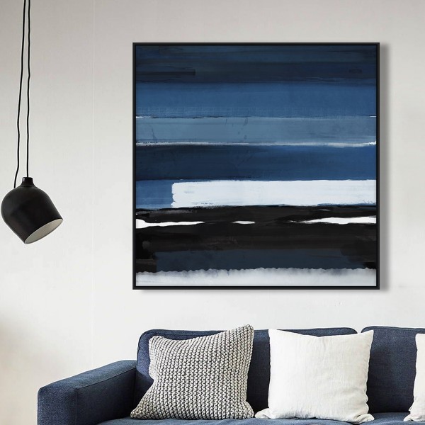 لوحة فنية بإطار بحر زرقاء 80×80 سم