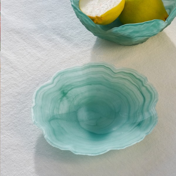 طبق جانبي سموكي أخضر 16×16×2.2 سم
