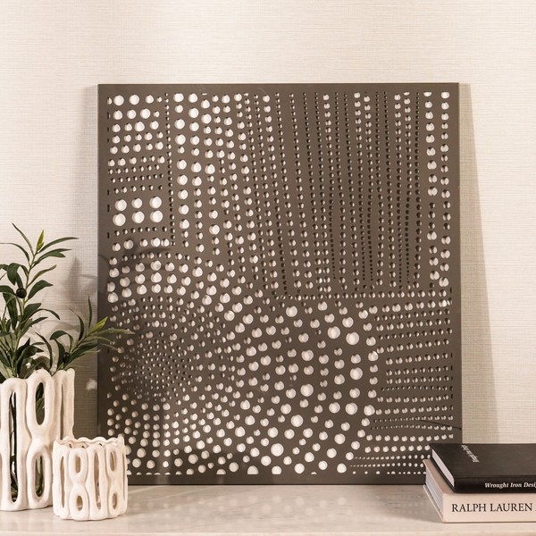 قطعة فنية جدارية آش رمادية 59×65 سم
