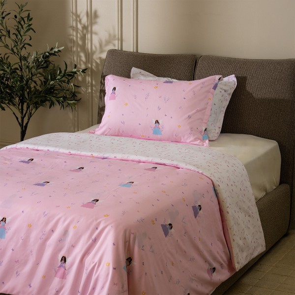 طقم غطاء لحاف أطفال باليرينا قطعتين أبيض 150×200 سم