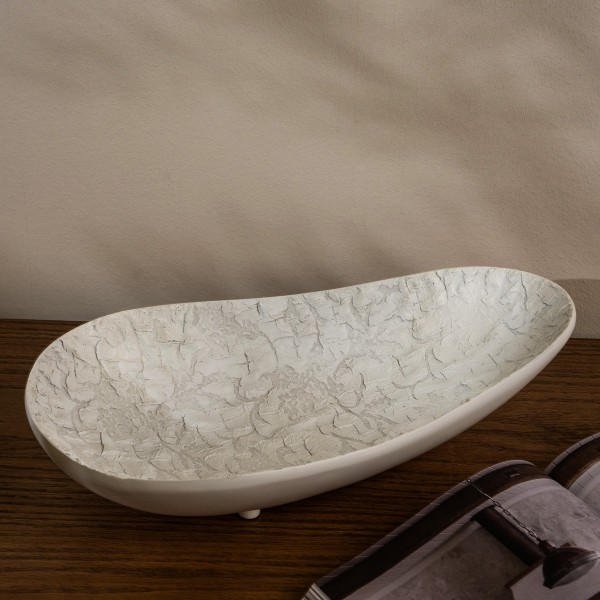 طبق ديكور هافن بولي أبيض 42.5×10.5×24 سم