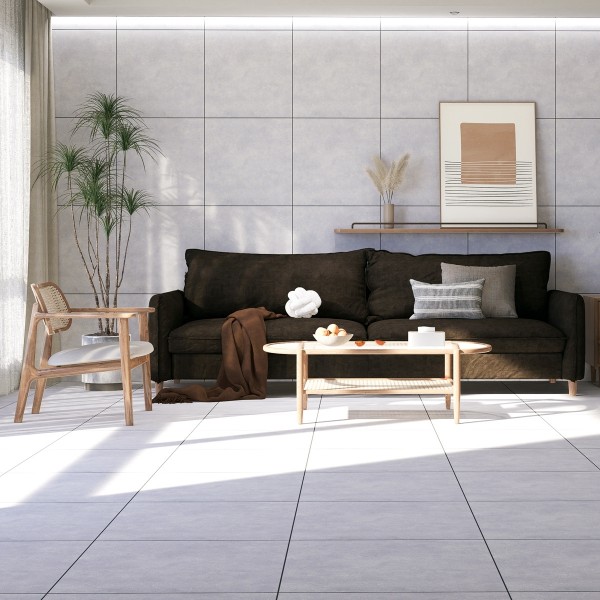 بلاط أرضيات بورسلين لوكي سيمنت رمادي غير لامع 60×60 سم