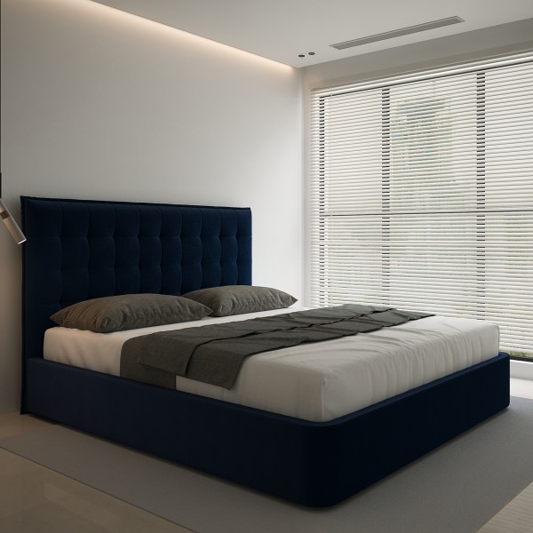 سرير روفيجا 200×200 أزرق داكن