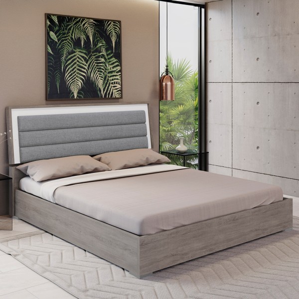 سرير بانتون 180×200 بلوط رمادي/أبيض
