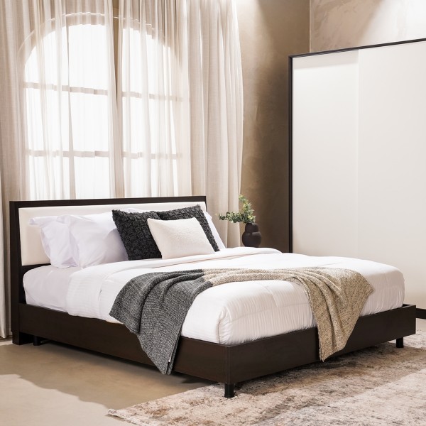 سرير بريمو 180×200 بلون الجوز الداكن/أبيض